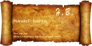 Handel Berta névjegykártya
